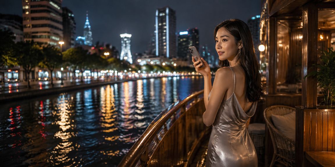 Người dùng tại TP. Hồ Chí Minh vừa uống cà phê vừa xem tỷ lệ kèo bóng đá trên điện thoại buổi tối