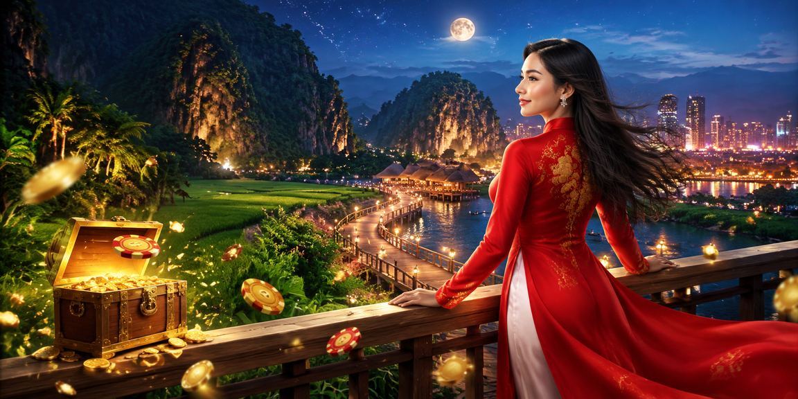 Người phụ nữ mặc áo dài chơi bài tại Ninh Bình, gợi nhớ không khí xổ số dân gian Việt Nam