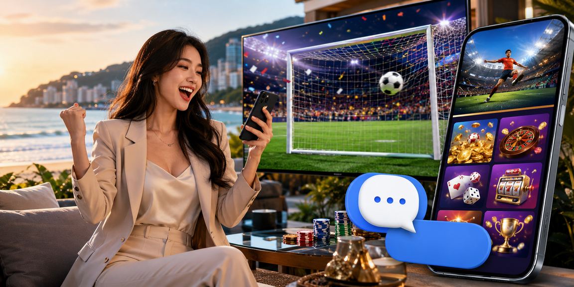 Người dùng chơi casino trực tuyến trên điện thoại tại bãi biển Vũng Tàu